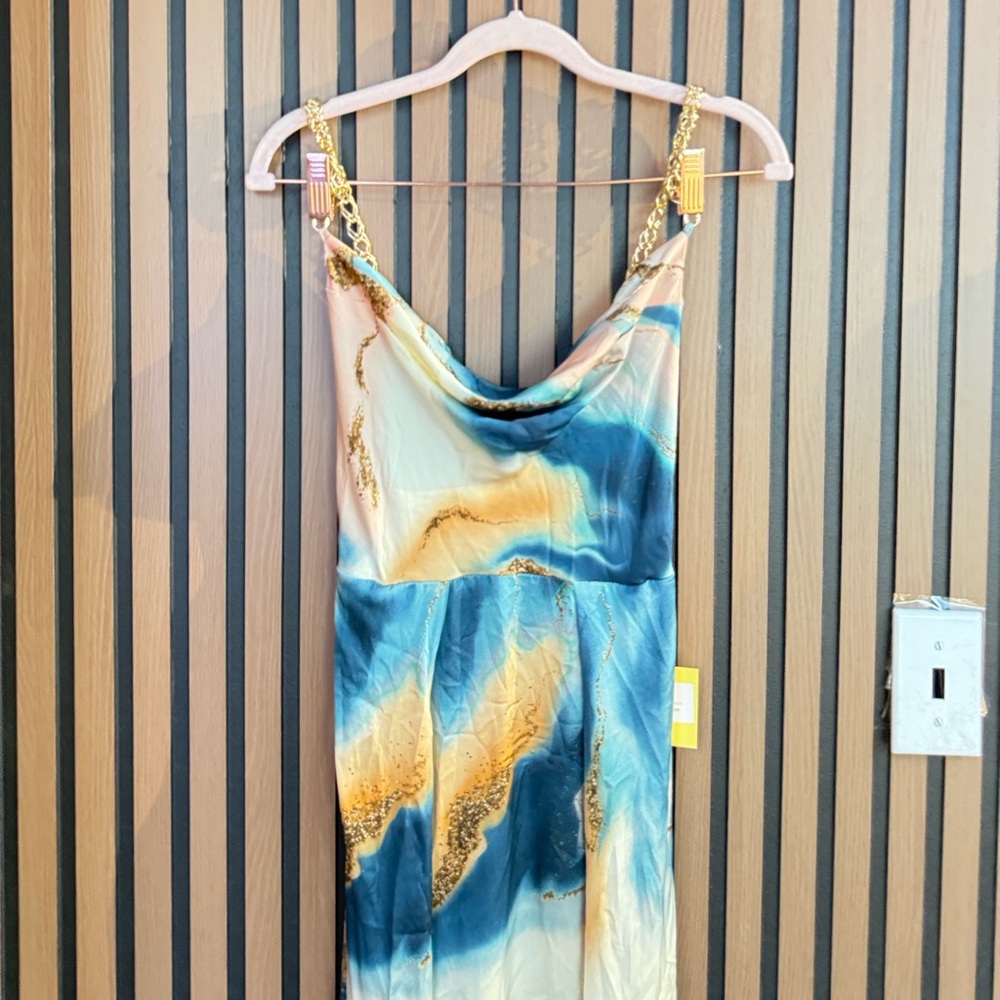 NWT LUXXEL Elegant‎ Multicolor Maxi Dress SZ S - Picture 3 of 13